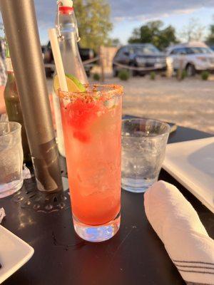 The Dorothy Draper drink...watermelon, jalapeño margarita. So good!