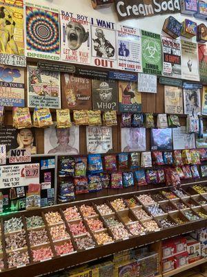 Lots of taffy flavors and cool memorabilia