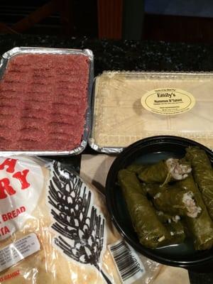 Full container of kibbee is $15.95 for 24 oz (I swear it was more like 2lbs!!) Best Lebanese food!