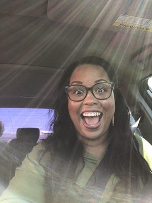 I'm as excited about my new glasses as these beautiful rays of sunshine in my car :0)