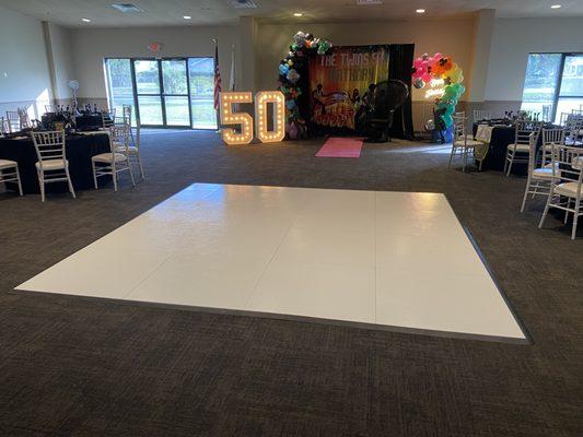 12x12ft White Tile Dance Floor