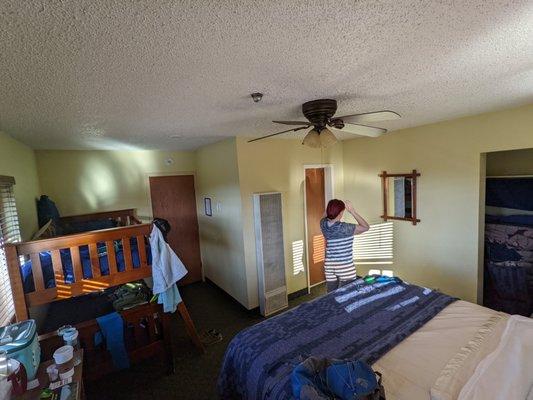 Lodge room - one large bed and one bunkbed - cozy