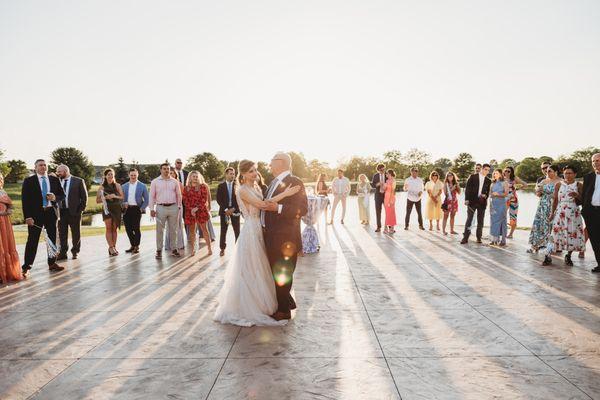 First dance on the patio waterfront