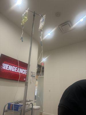 the IV bag