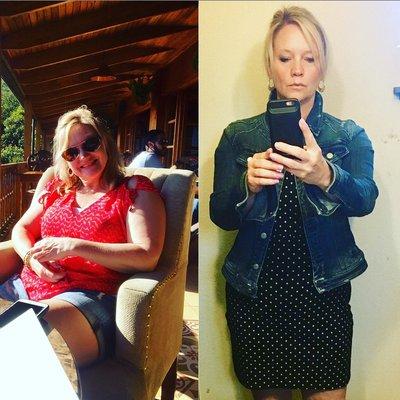 Gorgeous Jen, before and after. 30 lbs in 4 months.