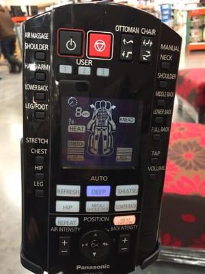 Massage chair controls