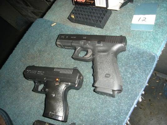 My Hi-Point 9mm and the Glock 17 I rented. For $6, I was pretty impressed with their rental variety.