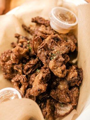 Chicharon Bulaklak, $24 (25 Aug 2022) - fried pork ruffle fat, housemade spiced vinegar