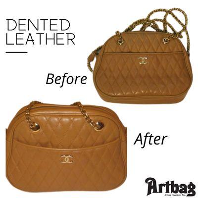 Before & After - Dented Leather