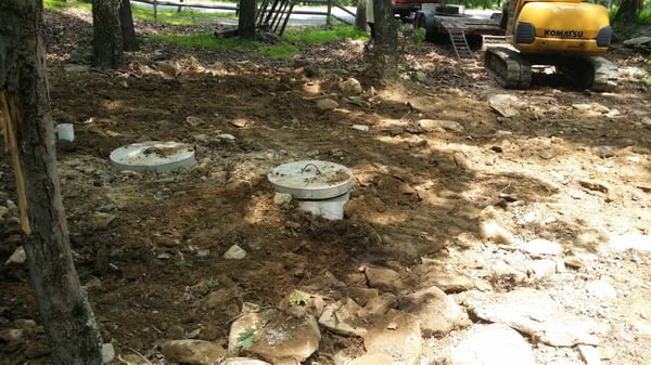 New septic tank install