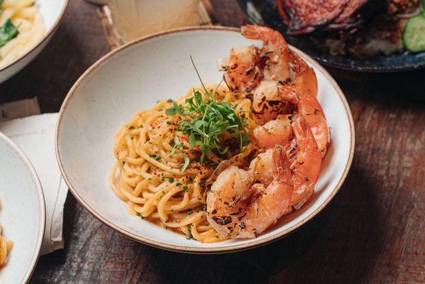 Salted Egg Yolk Pasta - Shrimp