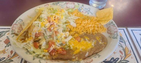 2 taco medium combination plate.