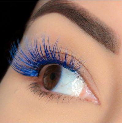 Colored eyelash extensions