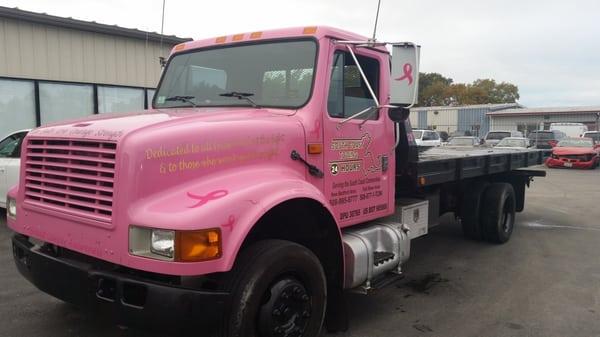 Flat bed in pink.