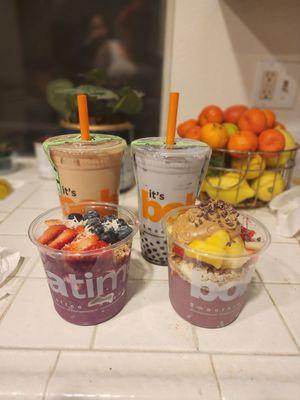 Acai bowls and boba teas