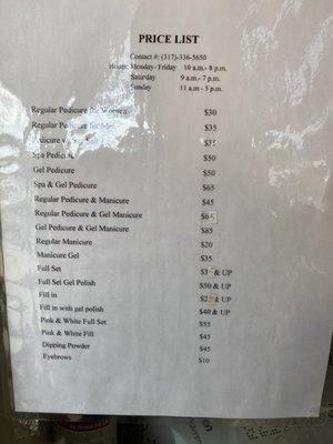 Price list July 2021 :: they also accept Venmo, cashapp, and zelle, which I love since you can't leave a tip on a credit card payment