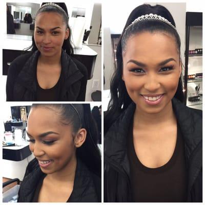 Beautiful lady going to Prom. Flawless makeup application