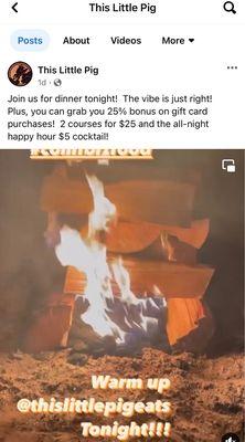 The post boasts about the all-night happy hour cocktails, but the server wasn't even aware they existed, and then said it was bar only.