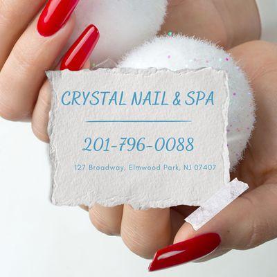 Crystal Nail & Spa
 127 Broadway, Elmwood Park, NJ 07407
 Call us at 201-796-0088