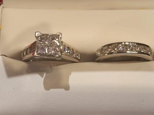 Custom made diamond wedding set,so beautiful!