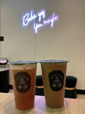 Peach oolong tea & Vietnamese coffee