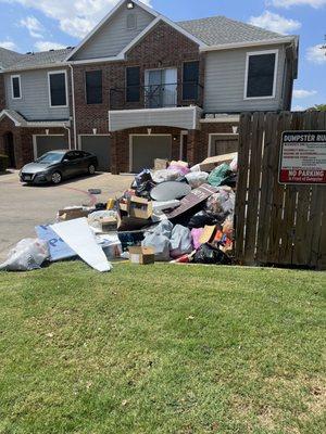 The have not pick up trash in a month and was overflowing to our little yard !