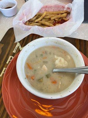 Chicken dumpling soup