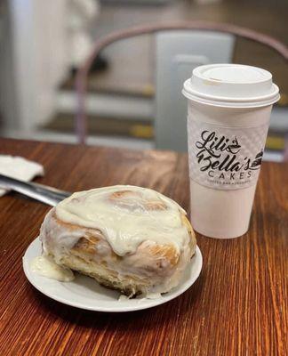 Our famous cinnamon rolls and locally roasted coffee