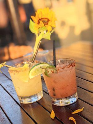 Spicy guava margarita and Rincon margarita.