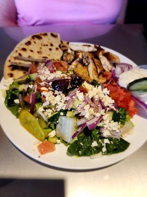 Small Plate chicken and Greek salad