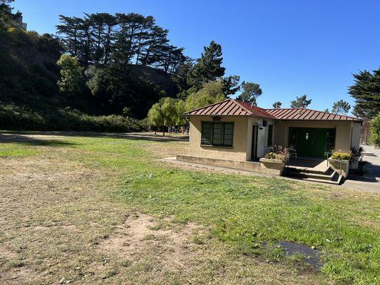 Bathrooms/muddy field