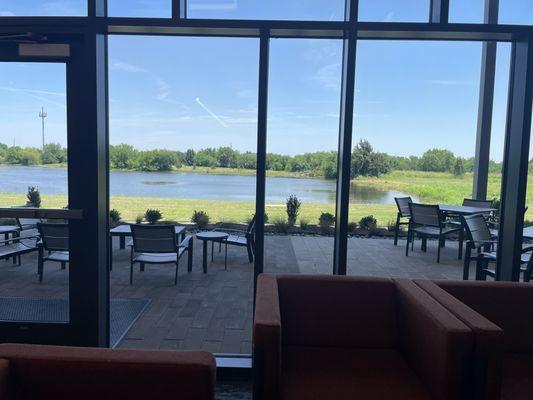 Interior main area overlooking the pond