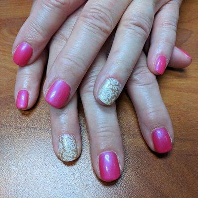 Shellac and caption nail stamping