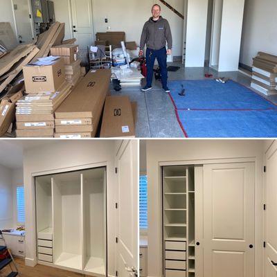 Assembly of IKEA cabinets and their subsequent installation in wardrobes