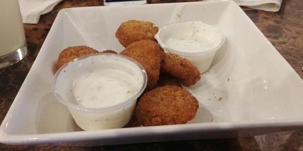 Fried pickles with ranch