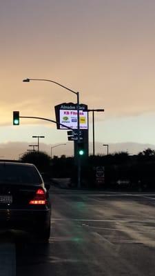 Hwy 85 Almaden Plaza sign at Dusk