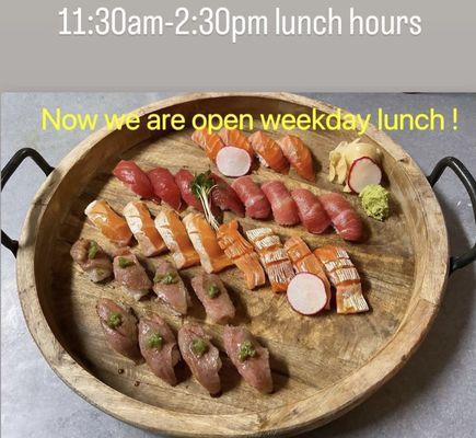 Now we are reopening for lunch from 11:30am-2:30pm