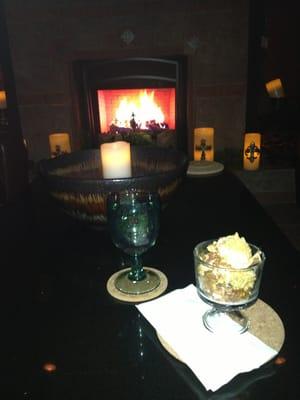 When I was done with my massage they gave me an ice cream sundae by the fireplace. Loved it!