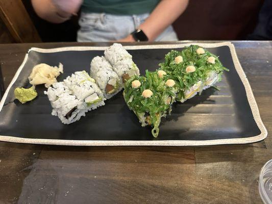 Philadelphia Roll & Spicy Salad Roll