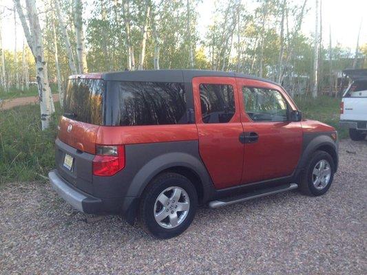 My 2003 Honda Element with 129k miles on its maiden voyage near the Uinta mountains.