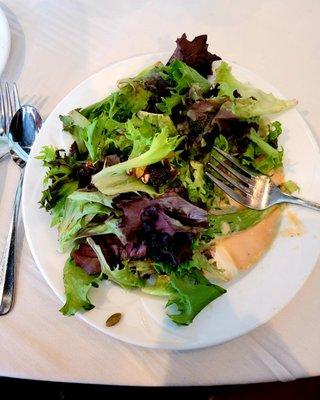 Nov 2021: First course-- Salad. The smokey in-house dressing was excellent!