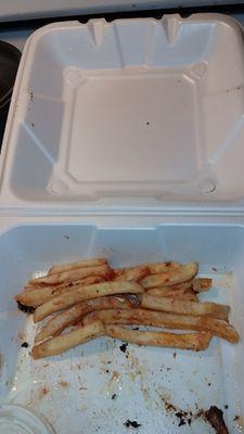 The portion of oversalred fries i was given