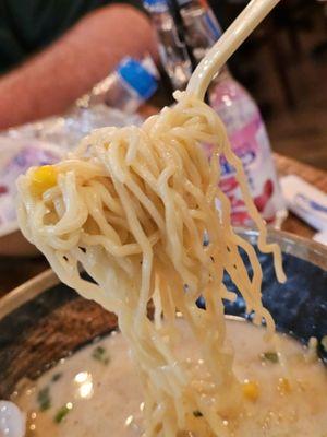 A spoonful of The Pork chashu in Close-up, ready to be tasted and savored.