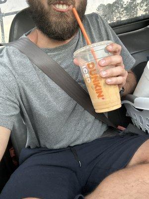 Me and my delicious med iced coffee 1sugar 2 cream