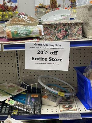 Grand opening discount