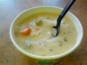 We have fresh soup daily, either broccoli & cheese, Baked potato w/ bacon, or Chicken Noodle!