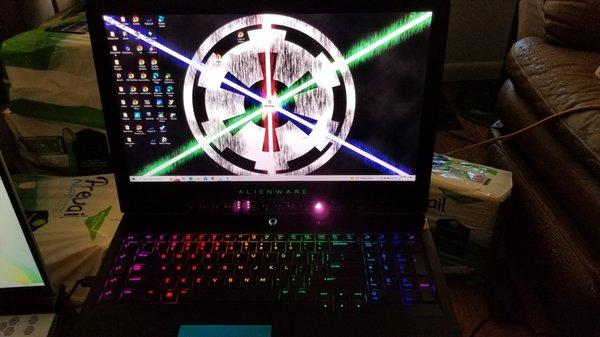 My repaired alienware laptop.