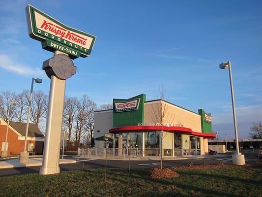 Burlington Krispy Kreme, at sunset.