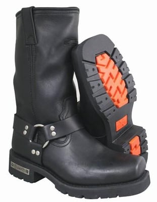 Men's Leather Motorcycle Engineer Biker Boots with Lug Sole