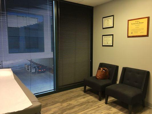 Exam room waiting chairs - nice!